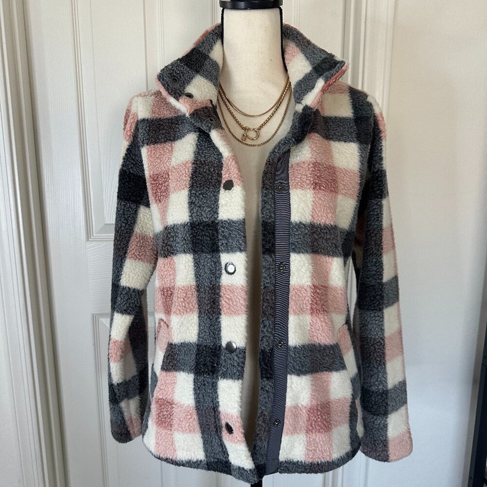 Maurices Plaid Sherpa Button Up Jacket